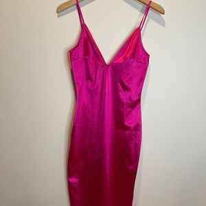 Enstyle fushia, sheath midi dress, size large